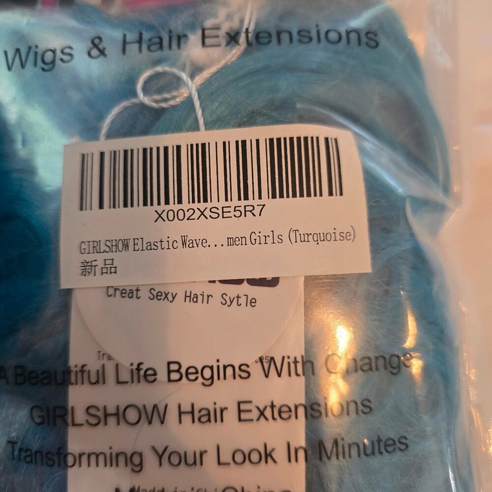 2 Blue ponytail extension curly synthetic hair - Picture 3 of 3